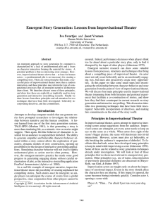 Emergent Story Generation: Lessons from Improvisational Theater