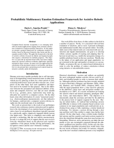Probabilistic Multisensory Emotion Estimation Framework for Assistive Robotic Applications Dario L. Sancho-Pradel