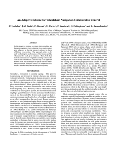 An Adaptive Scheme for Wheelchair Navigation Collaborative Control C. Urdiales