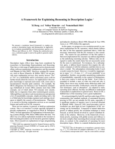 A Framework for Explaining Reasoning in Description Logics Xi Deng