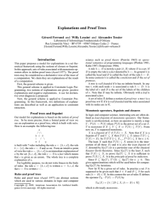 Explanations and Proof Trees G´erard Ferrand