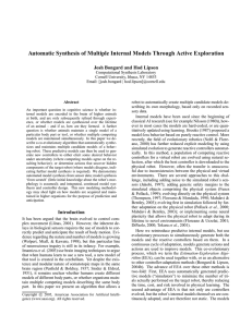 Automatic Synthesis of Multiple Internal Models Through Active Exploration