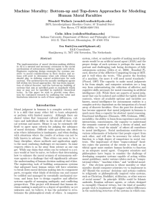 Machine Morality: Bottom-up and Top-down Approaches for Modeling Human Moral Faculties