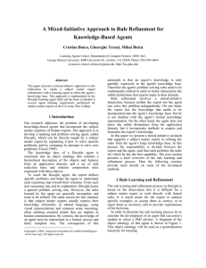 A Mixed-Initiative Approach to Rule Refinement for Knowledge-Based Agents