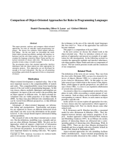 Comparison of Object-Oriented Approaches for Roles in Programming Languages
