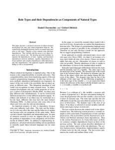 Role Types and their Dependencies as Components of Natural Types