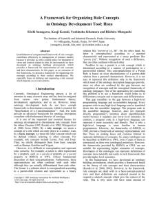 A Framework for Organizing Role Concepts in Ontology Development Tool: Hozo