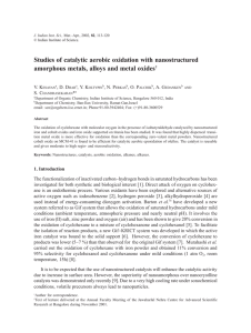 Studies of catalytic aerobic oxidation with nanostructured V. K , D. D