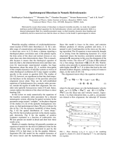 Spatiotemporal Rheochaos in Nematic Hydrodynamics * Moumita Das, Buddhapriya Chakrabarti, Chandan Dasgupta,