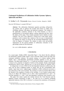 Undamped Oscillations of Collisionless Stellar Systems: Spheres, Spheroids and Discs  S. Sridhar