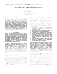 Modeling Affect Regulation and Induction Eva Hudlicka Abstract