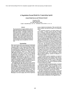 A Negotiation  Formal Model for  Cooperating Agents