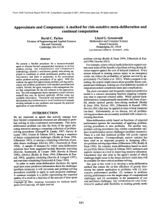 Approximate  and  Compensate:  A method for ... meta-deliberation and continual  computation