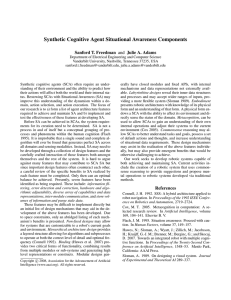 Synthetic Cognitive Agent Situational Awareness Components
