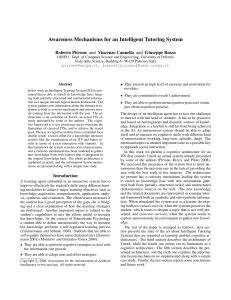 Awareness Mechanisms for an Intelligent Tutoring System