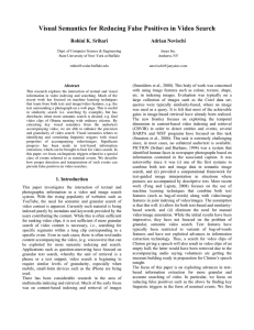 Visual Semantics for Reducing False Positives in Video Search Adrian Novischi