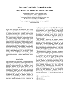 Towards Cross-Media Feature Extraction  Thierry Declerck , Paul Buitelaar