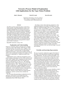 Toward a Process Model of Explanation  John E. Hummel