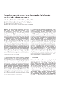 Anomalous current transport in Au barrier diodes at low temperatures / S. Hardikar