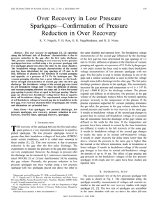 Over Recovery in Low Pressure Sparkgaps—Confirmation of Pressure Reduction in Over Recovery