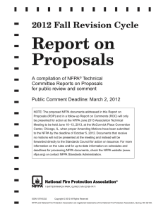 Report on Proposals 2012 Fall Revision Cycle