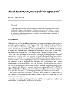 Nasal harmony as prosody-driven agreement * KUNIYA NASUKAWA Abstract