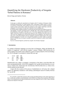 Quantifying the Diachronic Productivity of Irregular Verbal Patterns in Romance *