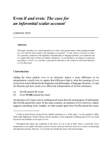 and an inferential scalar account * CORINNE ITEN