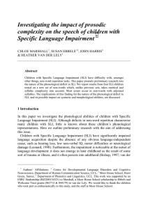Investigating the impact of prosodic Specific Language Impairment