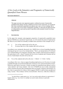 A New Look at the Semantics and Pragmatics of Numerically