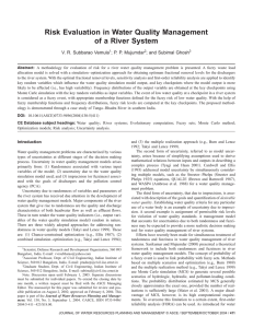Risk Evaluation in Water Quality Management of a River System