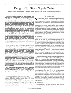 S Design of Six Sigma Supply Chains , Student Member, IEEE I. I