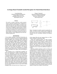 An Image-Based Trainable Symbol Recognizer for Sketch-Based Interfaces