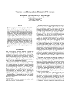 Template-based Composition of Semantic Web Services Evren Sirin