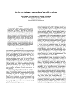 On the coevolutionary construction of learnable gradients Shivakumar Viswanathan