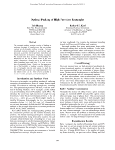 Optimal Packing of High-Precision Rectangles Eric Huang Richard E. Korf