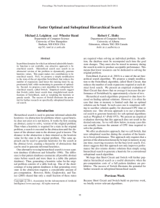 Faster Optimal and Suboptimal Hierarchical Search Robert C. Holte