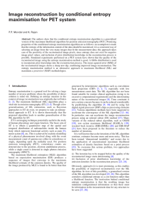 Image reconstruction by conditional entropy maximisation for PET system