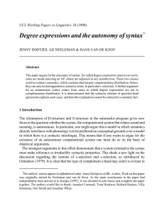 Degree expressions and the autonomy of syntax *