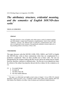 The attributary structure, evidential meaning, and the semantics of English SOUND-class verbs *