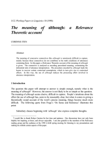 The meaning of Theoretic account * UCL Working Papers in Linguistics