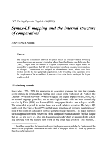 Syntax-LF mapping and the internal structure of comparatives *