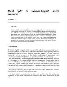 Word order in German-English mixed discourse * EVA EPPLER