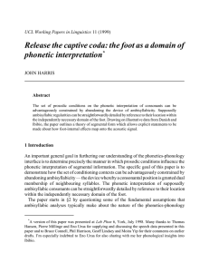 Release the captive coda: the foot as a domain of *
