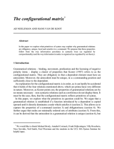 The configurational matrix * AD NEELEMAN AND HANS VAN DE KOOT Abstract