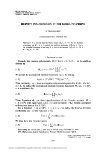 HERMITE  EXPANSIONS ON  R&#34;  FOR RADIAL FUNCTIONS