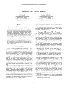 Automatic Move Pruning Revisited Neil Burch Robert C. Holte