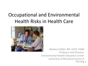 Occupational and Environmental Health Risks in Health Care