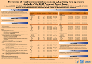 Prevalence of respirator/dust mask use among U.S. primary farm operators