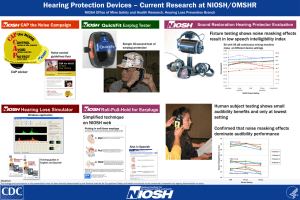 Hearing Protection Devices – Current Research at NIOSH/OMSHR